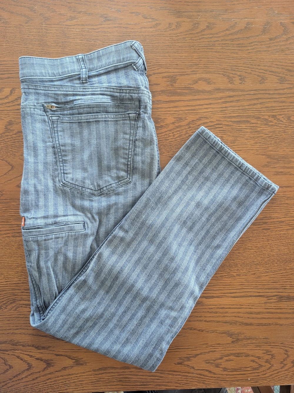 Dovetail pants in Indigo Herringbone Denim. Size 14